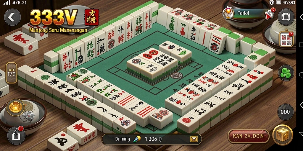 Screenshot gameplay 333V yang menampilkan tantangan Mahjong