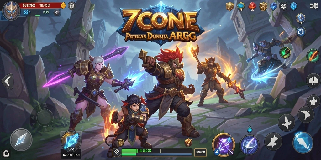 Tampilan gameplay 7CONE yang menarik dan mendebarkan dalam pertempuran.