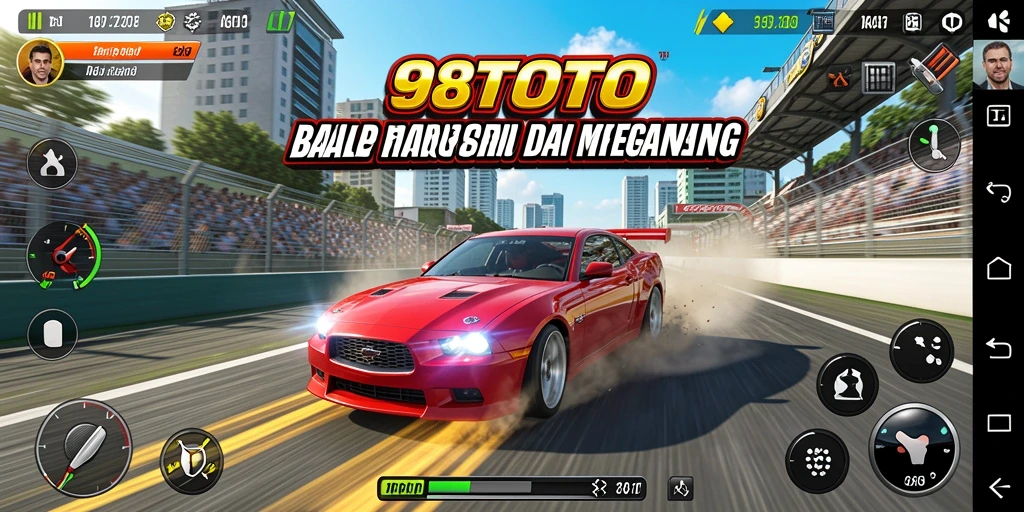 Tampilan menarik gameplay balapan mobil di 98TOTO.