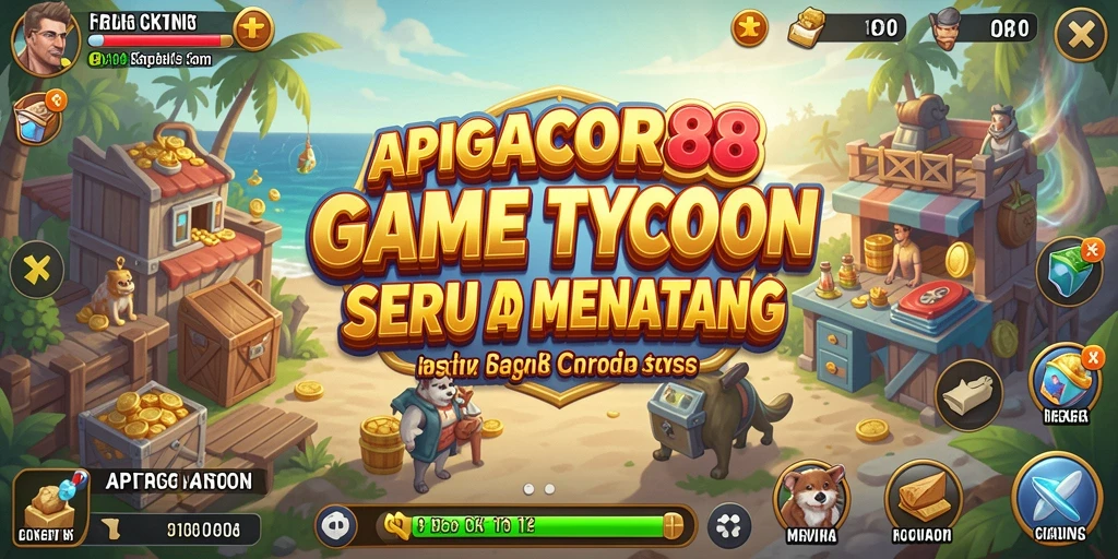 Tampilan gameplay menarik dari APIGACOR88 dengan elemen Tycoon.