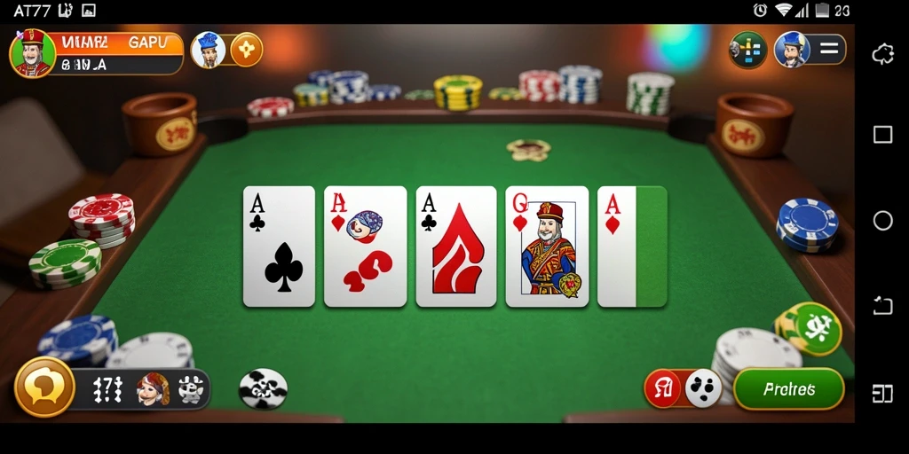 Screenshot gameplay Gaple menampilkan papan permainan yang menarik.