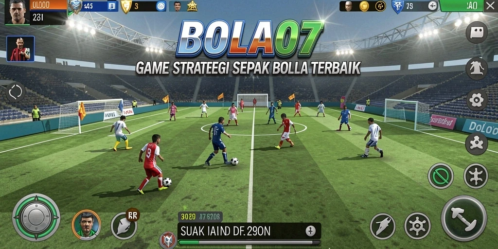 Screenshot permainan BOLA07 menampilkan aksi pertandingan yang mendebarkan di lapangan.