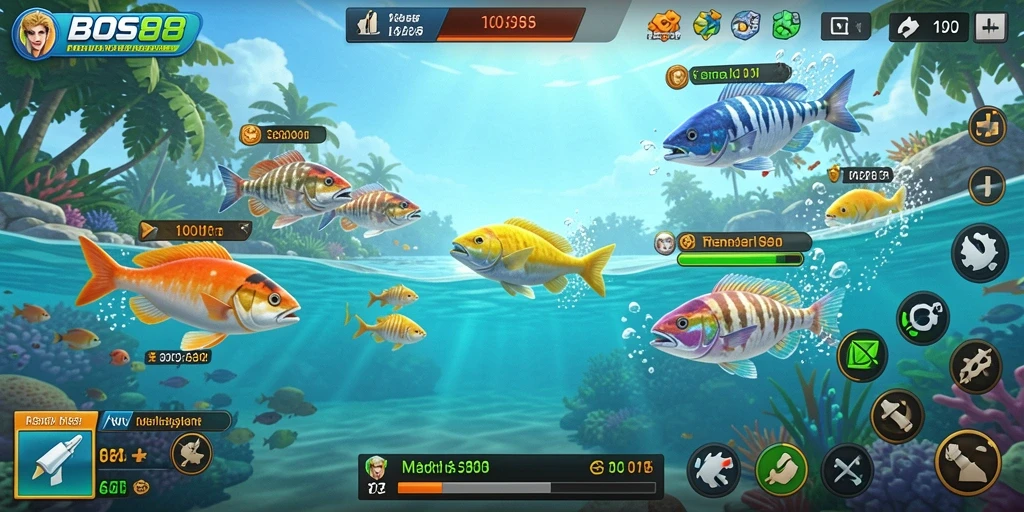 Tampilan gameplay Tembak Ikan yang seru dan interaktif.