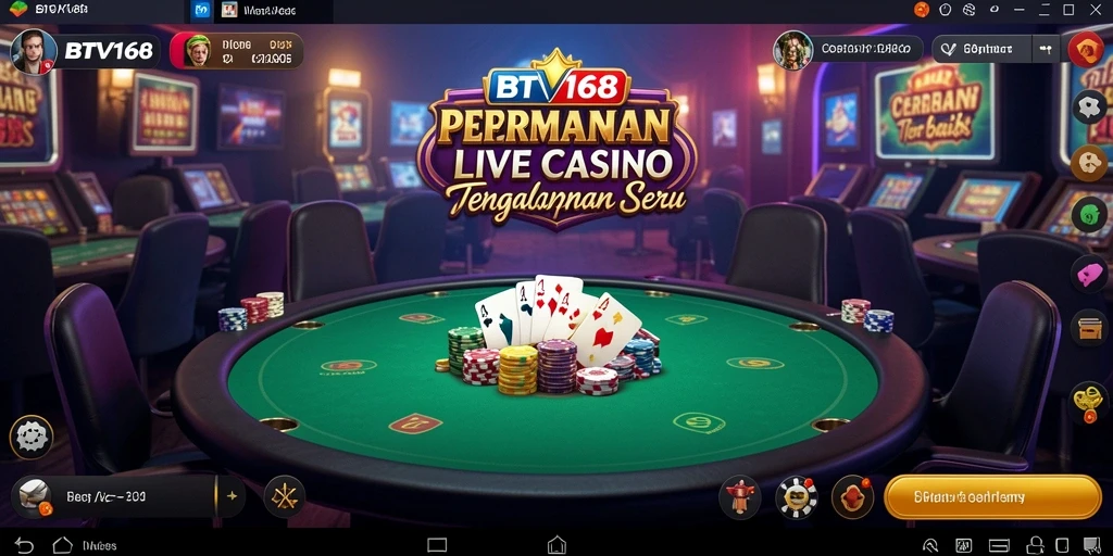 Screenshot gameplay BTV168 yang menggambarkan kasino langsung dengan dealer profesional.