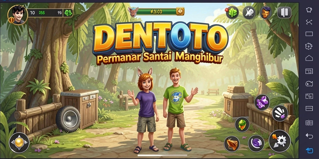 Tangkapan layar utama DENTOTO menampilkan aksi gameplay yang menyenangkan.