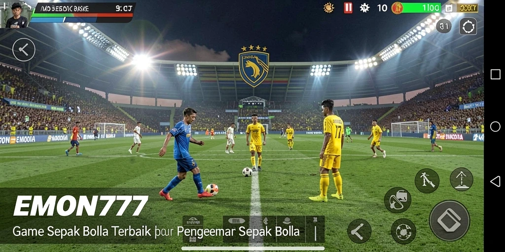 Tampilan gameplay seru dari EMON777 yang penuh aksi sepak bola.