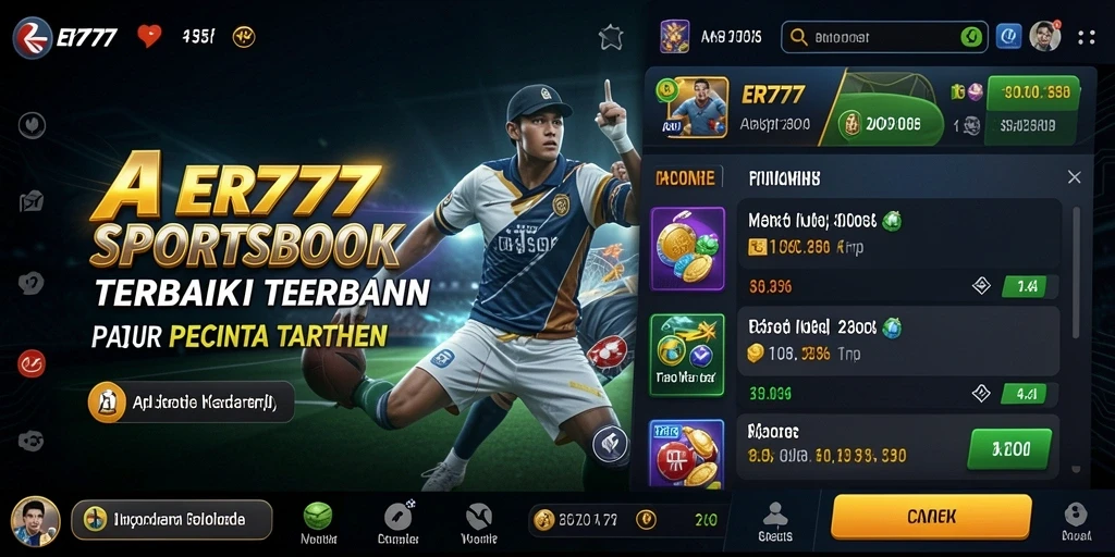 Tampilan gameplay Sportsbook yang menarik dan interaktif di ER777.