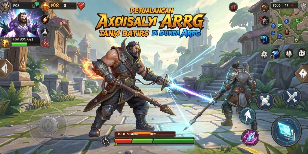 Screenshot gameplay F08 menampilkan pertempuran epik dalam dunia ARPG.
