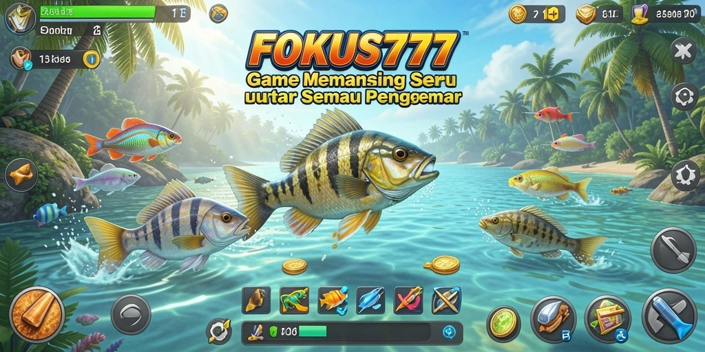 Screenshot gameplay FOKUS777 menampilkan pengalaman memancing yang mendebarkan.