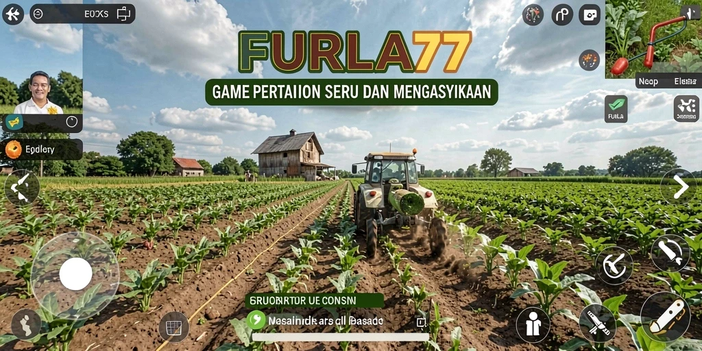Tampilan gameplay menarik dari FURLA77 dengan suasana bertani.