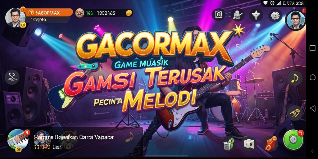 Screenshot GACORMAX menampilkan pemain yang menikmati gameplay musik yang interaktif.