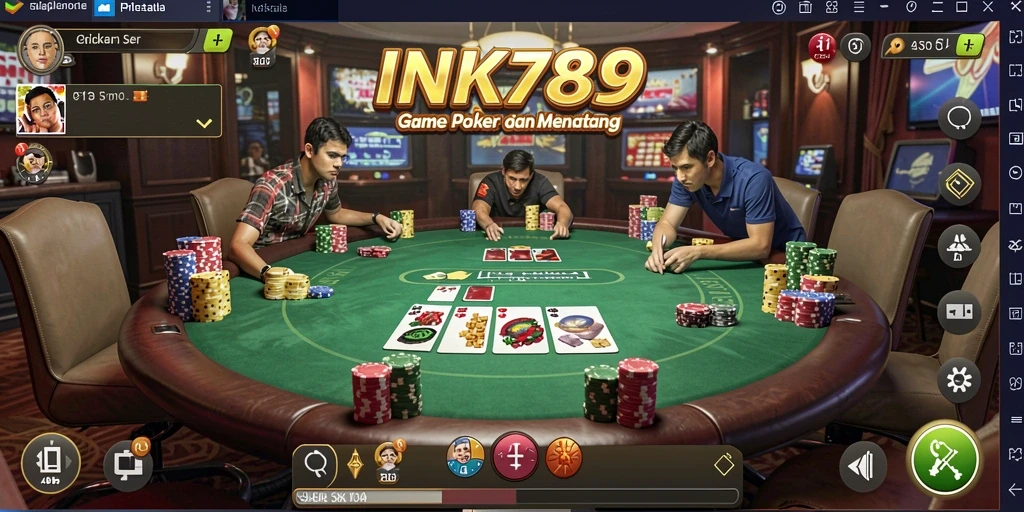 Tampilan gameplay seru dalam aplikasi poker INK789.