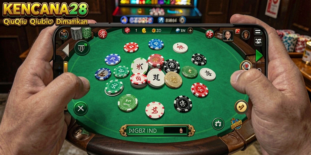 Screenshot utama KENCANA28 yang menampilkan gameplay seru dari QiuQiu.