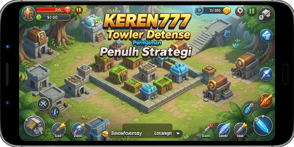 Tangkapan layar gameplay KEREN777 menampilkan menara yang siap menghadapi serangan musuh.