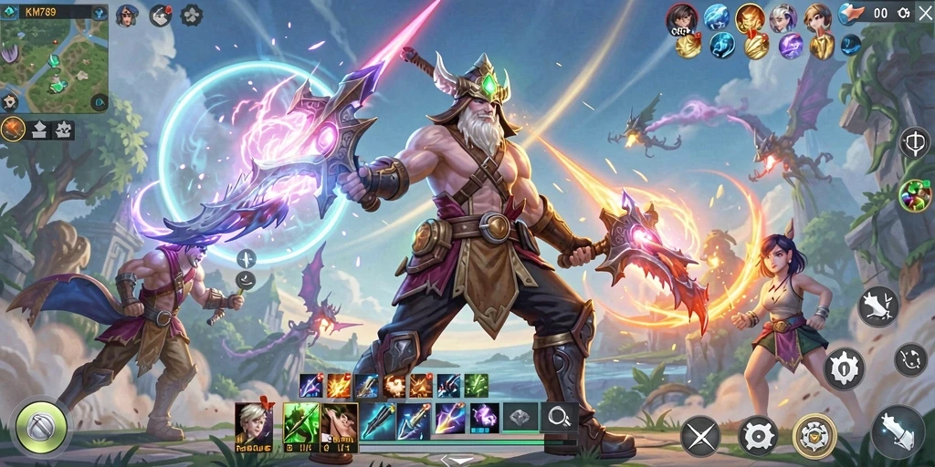 Screenshot gameplay KM789 menampilkan petualangan epik di dunia MMORPG.