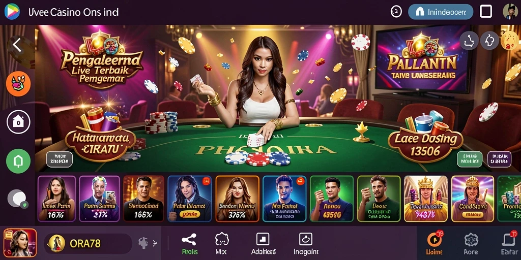 Tampilan gameplay Live Casino yang memukau dan mendebarkan di ORA78.