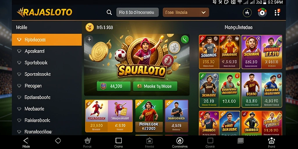 Tampilan screenshot utama RAJASLOTO menampilkan gameplay Sportsbook yang menarik.