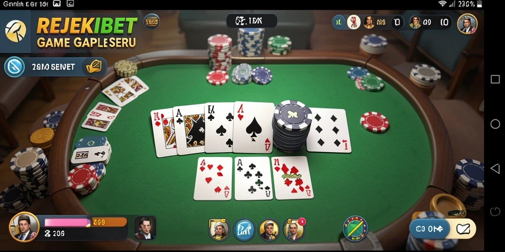 Screenshot utama dari REJEKIBET menampilkan gameplay Gaple yang menarik.