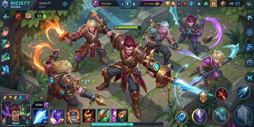 Gameplay RICIS77 yang mendebarkan saat pertarungan tim.