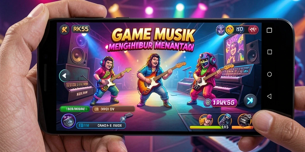 Screenshot gameplay <strong>RK55</strong> menunjukkan keseruan bermain musik.