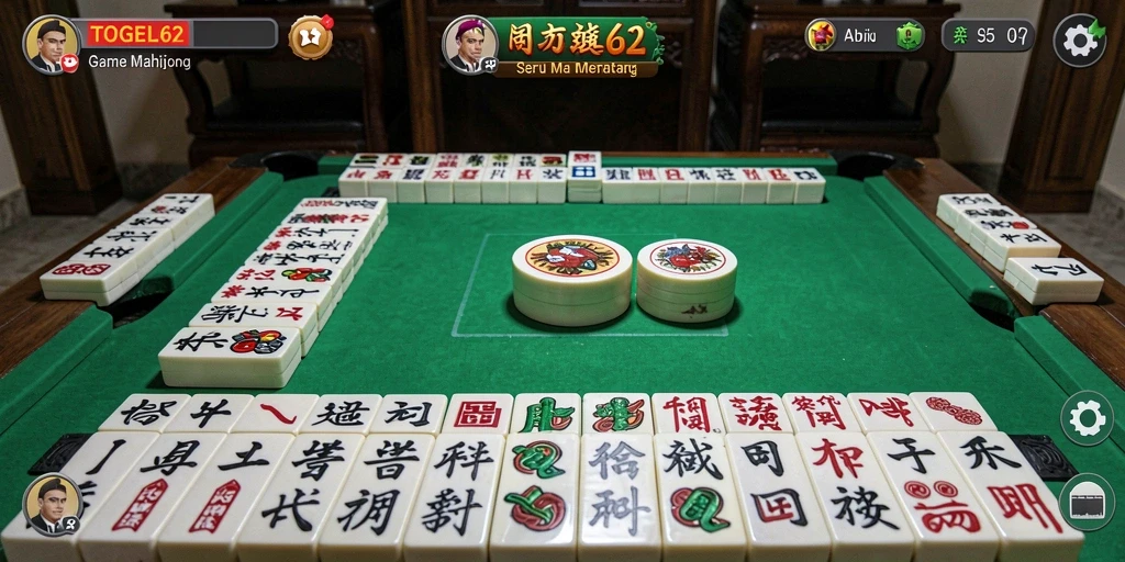 Tampilan gameplay <strong>TOGEL62</strong> yang menampilkan ubin Mahjong yang colorful.