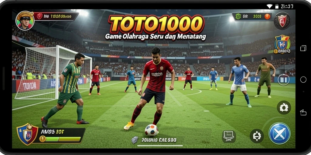 Tampilan gameplay TOTO1000 yang penuh aksi olahraga.