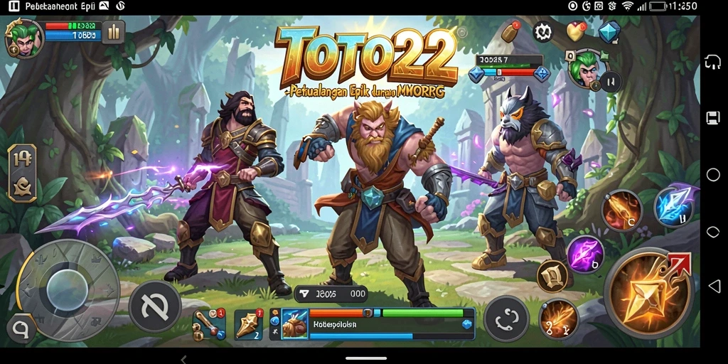 Screenshot utama TOTO22 menampilkan aksi seru dalam petualangan MMORPG.