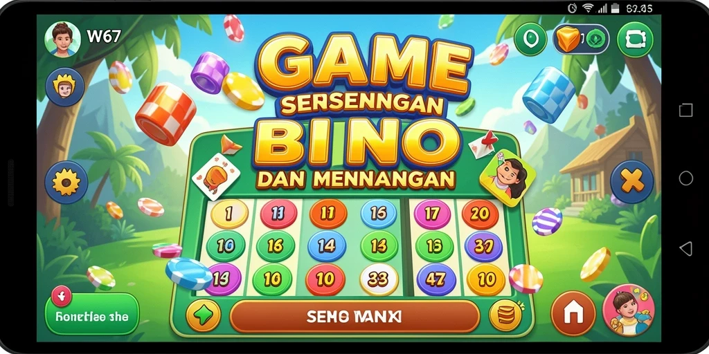 Tampilan gameplay seru W67 dengan suasana Bingo yang mengasyikkan.